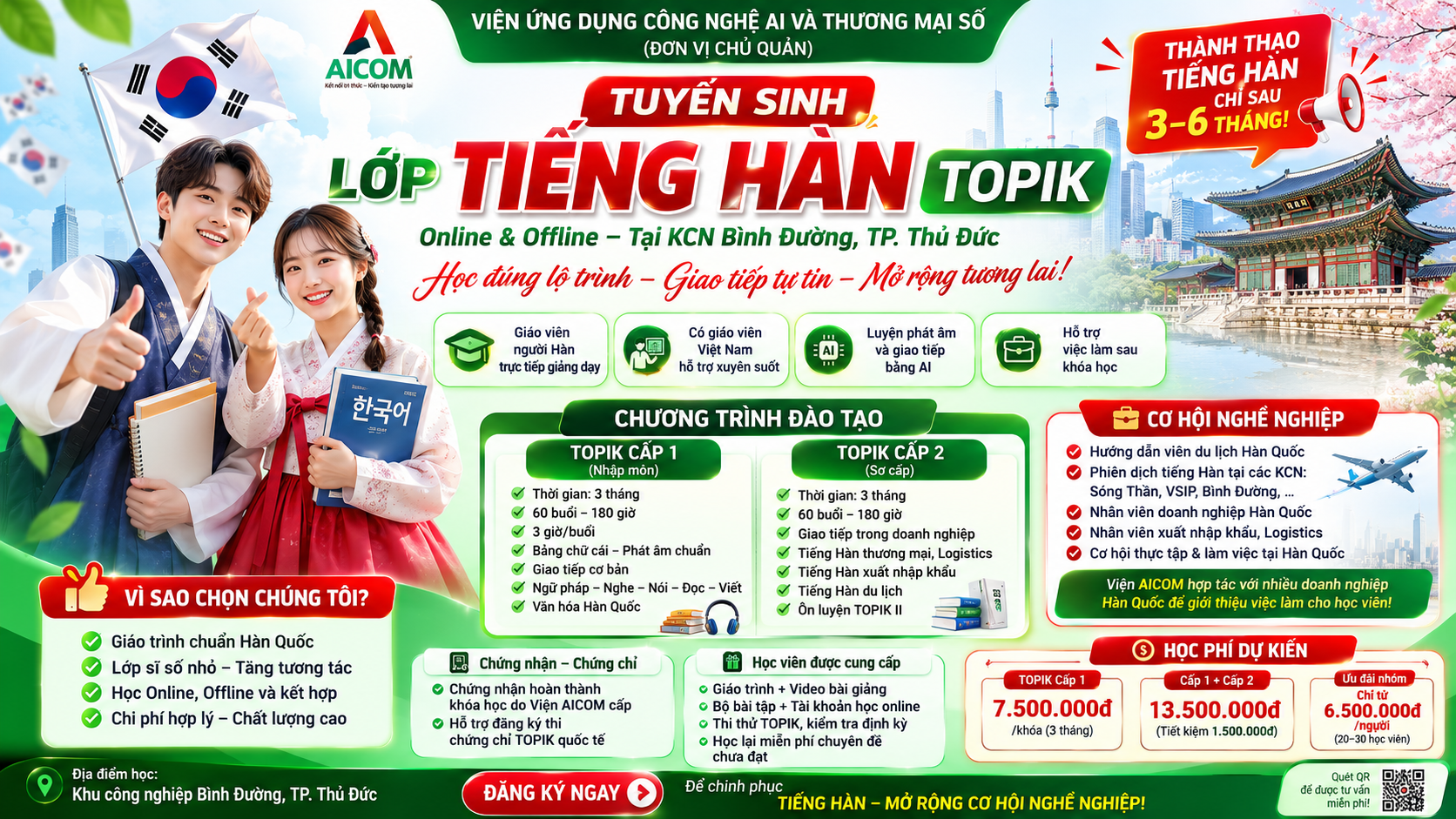 🇰🇷 TUYỂN SINH LỚP TIẾNG HÀN TOPIK SIÊU TỐC